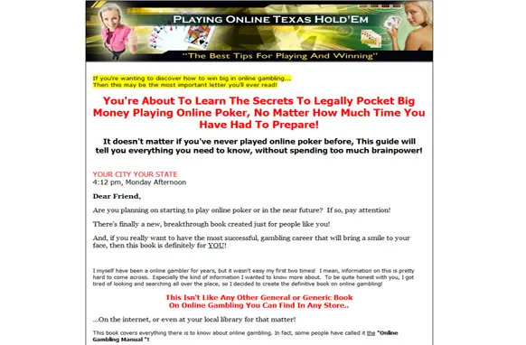 Playing Online Texas Holdem