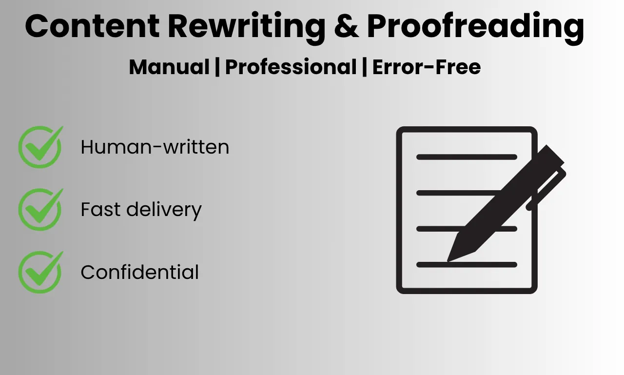 I will professionally rewrite, proofread, and improve your content.