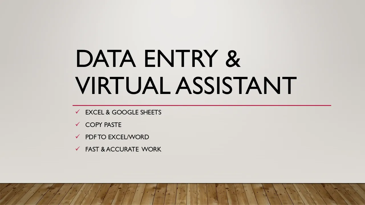 Accurate Data Entry & Virtual Assistant Services