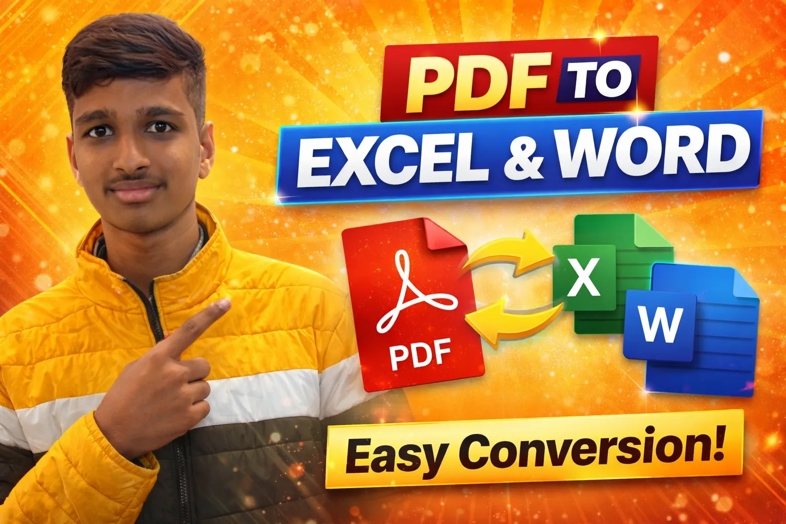 Conversion of pdf files to excel or word