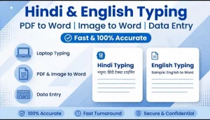 I will do fast hindi and English typing and data entry work.