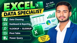 I will be your hourly Excel specialist for cleaning and reports.