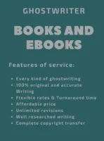 I will write books and ebook writing, ghost ebook writer
