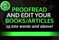 I will be your book editor and proofreader