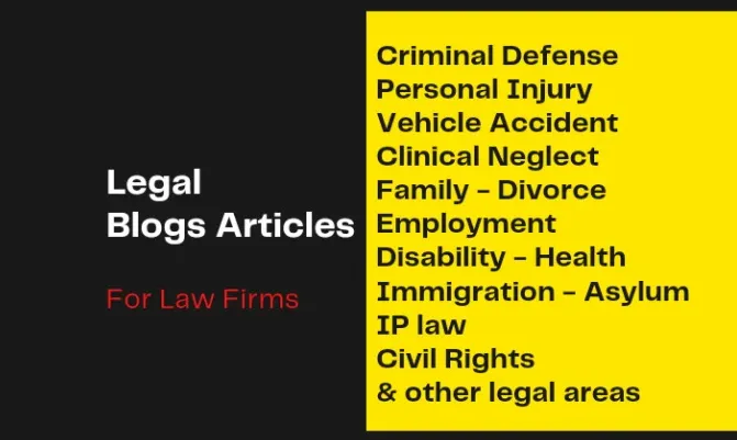 I will write 1200 words seo legal article and blog for law firm