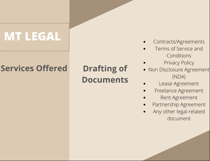I will draft and review legal documents, agreements and contracts