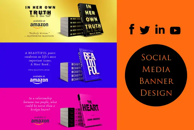 Our Studio will do unique book cover design with social media banners
