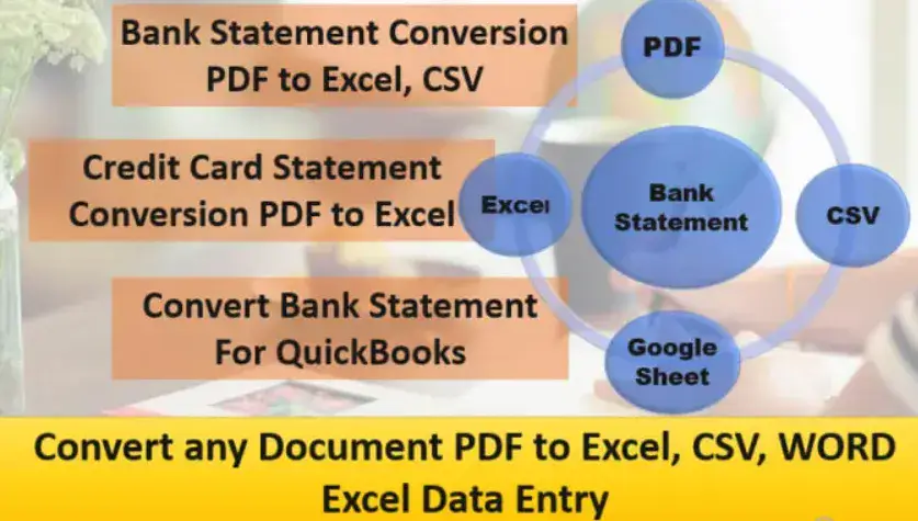 I will convert bank statement PDF to excel, CSV, google sheet