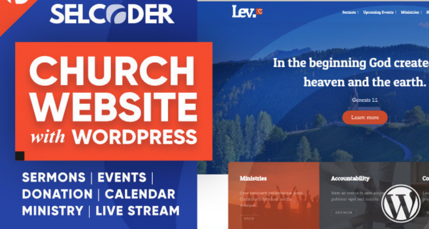I will create and redesign a wordpress website for your church