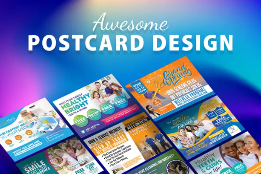  will design an awesome postcard for you
