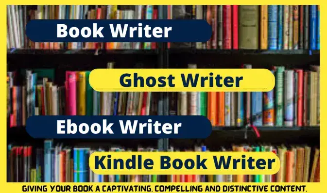 I will be your kindle book writer ghost writer, book writing and ebook writing