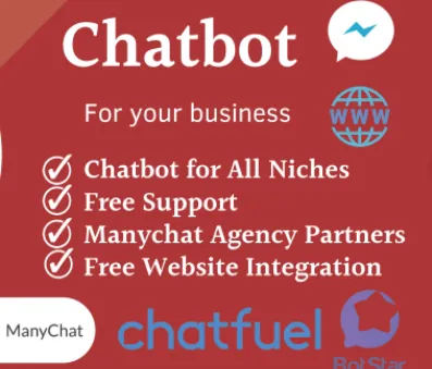 I will create chatbot for facebook messenger, website, amazon using manychat, chatfuel