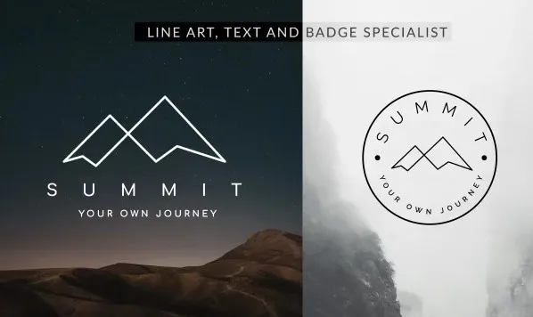 I will do modern line art text or badge logo design