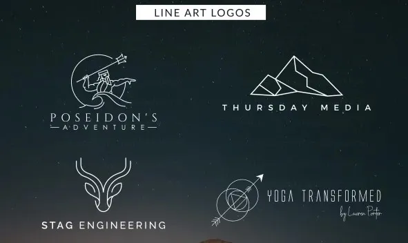 I will do modern line art text or badge logo design