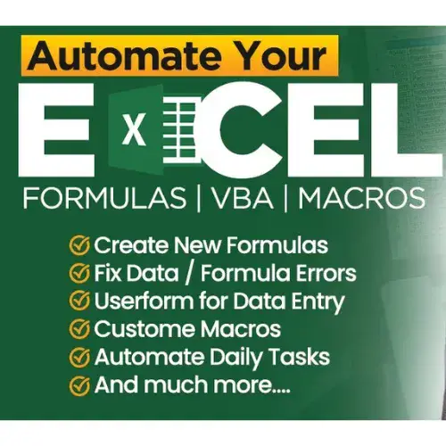 I will create excel formulas, vba, macros, spreadsheet
